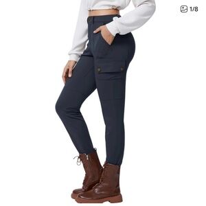 HALARA Day-stretch High-Waist Cargo Skinny Pants in Navy NWT Size M Regular